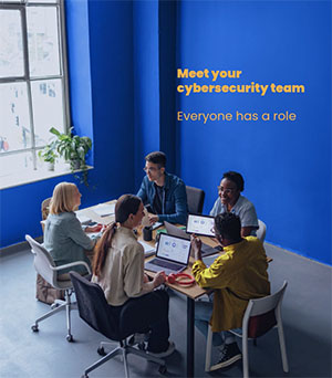 Employee verifying a suspicious request following a cybersecurity process